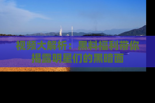 视频大解析:黑料福利带你揭露明星们的黑暗面