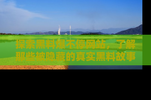 探索黑料爆不停网站，了解那些被隐藏的真实黑料故事