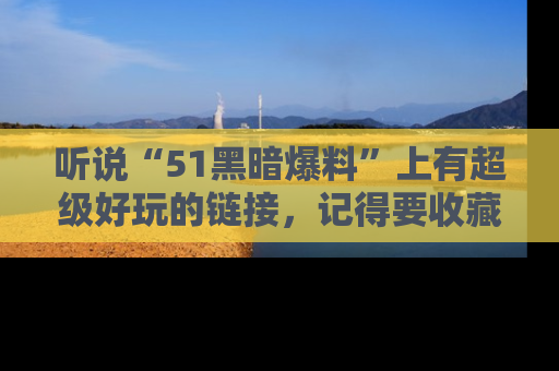 听说“51黑暗爆料”上有超级好玩的链接,记得要收藏哦!