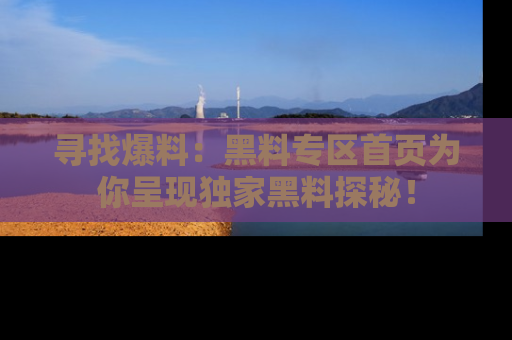 寻找爆料:黑料专区首页为你呈现独家黑料探秘!