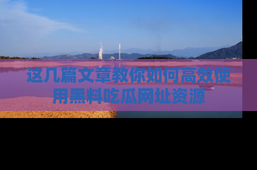 这几篇文章教你如何高效使用黑料吃瓜网址资源